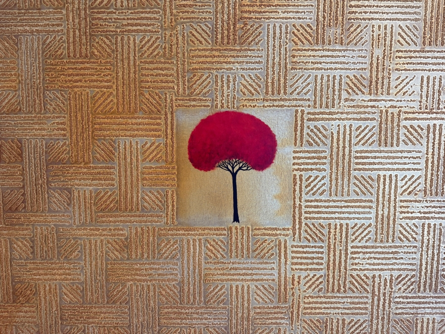 Gerrit Greve (1948-2024, Cardiff by the Sea, CA) Original Acrylic Mixed-Media Sand Painting On Canvas Titled 'Tree Of Prayer' 2007 Signed Verso 48 X 48 Estimate $2,300 - $2,900 [Photo 3]
