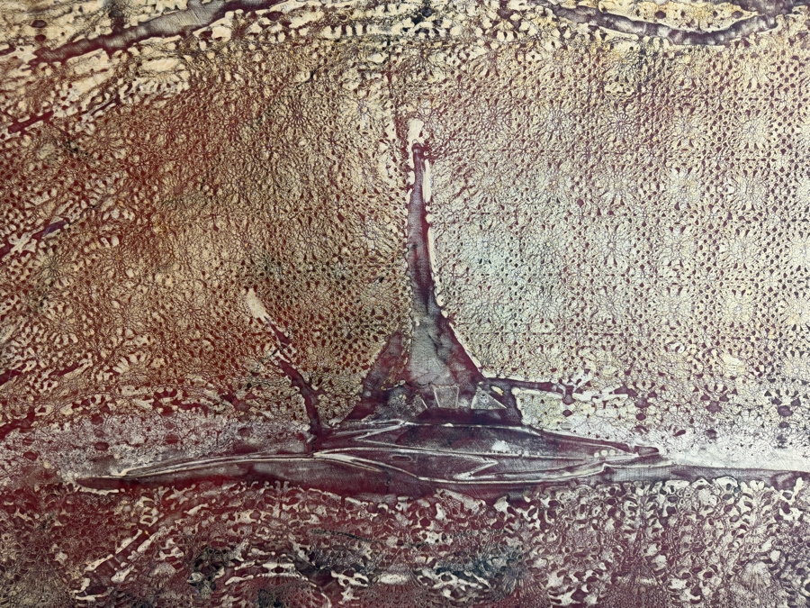 Gerrit Greve (1948-2024, Cardiff by the Sea, CA) Original Acrylic Mixed-Media Sand Painting On Canvas Untitled 2010 Signed Verso 48 X 48 Estimate $2,300 - $2,900 [Photo 3]