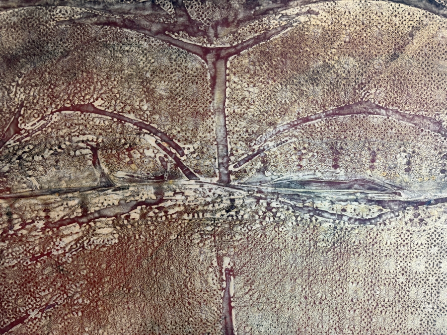 Gerrit Greve (1948-2024, Cardiff by the Sea, CA) Original Acrylic Mixed-Media Sand Painting On Canvas Untitled 2010 Signed Verso 48 X 48 Estimate $2,300 - $2,900 [Photo 4]