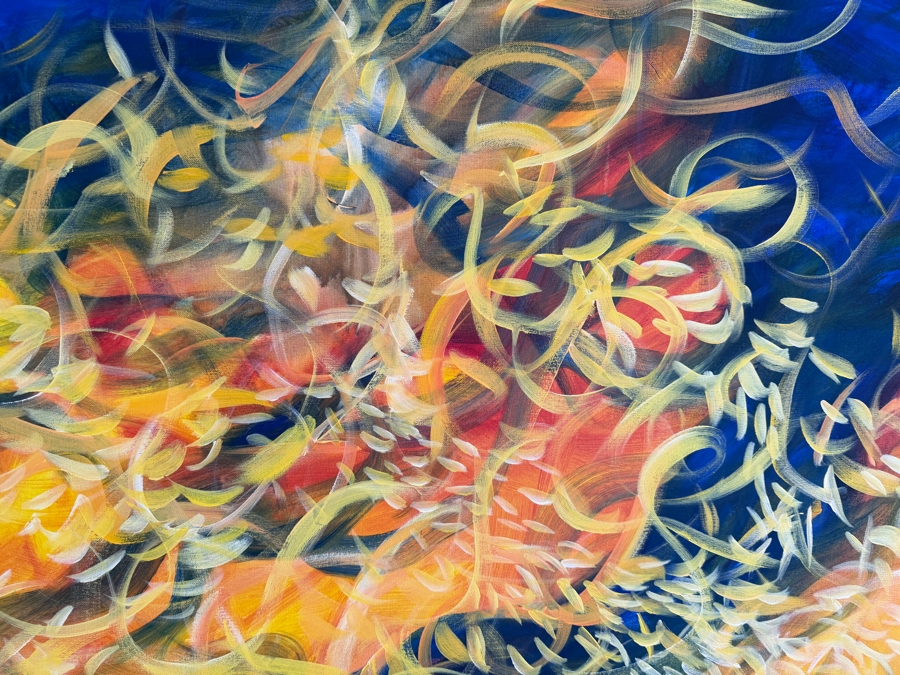 Gerrit Greve (1948-2024, Cardiff by the Sea, CA) Original Acrylic Painting On Canvas Titled 'Son Dragon #2' 1996 Signed Verso 48 X 48 Estimate $2,300 - $2,900 [Photo 4]