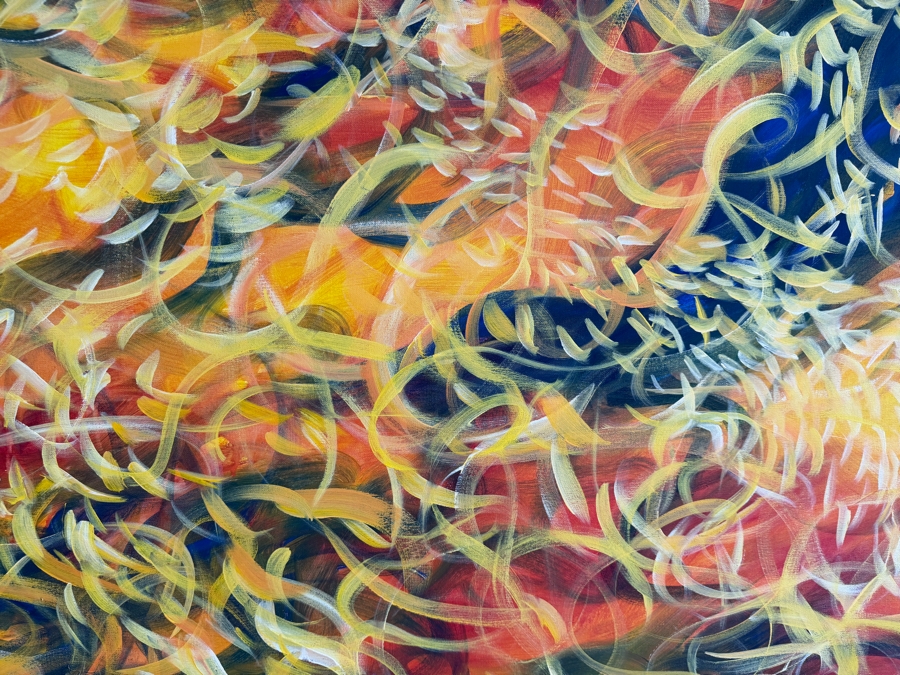 Gerrit Greve (1948-2024, Cardiff by the Sea, CA) Original Acrylic Painting On Canvas Titled 'Son Dragon #2' 1996 Signed Verso 48 X 48 Estimate $2,300 - $2,900 [Photo 3]