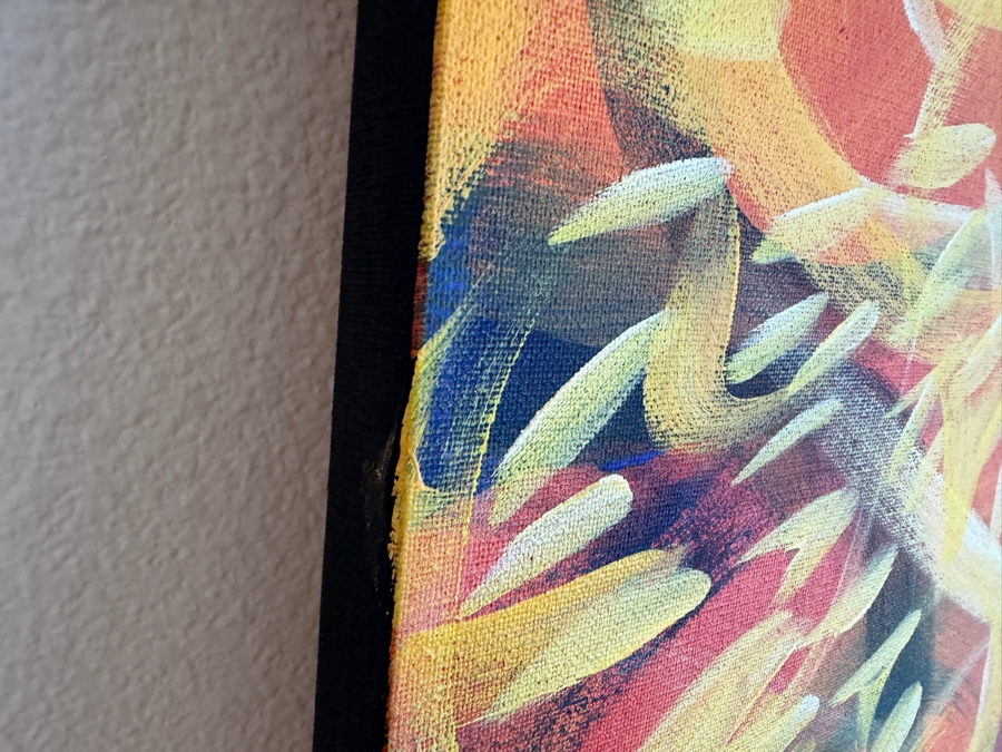 Gerrit Greve (1948-2024, Cardiff by the Sea, CA) Original Acrylic Painting On Canvas Titled 'Son Dragon #2' 1996 Signed Verso 48 X 48 Estimate $2,300 - $2,900 [Photo 5]