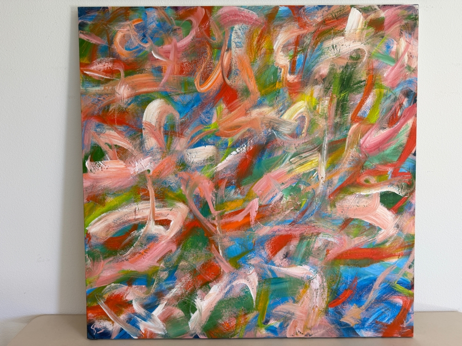 Gerrit Greve (1948-2024, Cardiff by the Sea, CA) Original Acrylic Painting On Canvas Untitled 2006 Signed Verso 48 X 48 Estimate $2,300 - $2,900 [Photo 2]