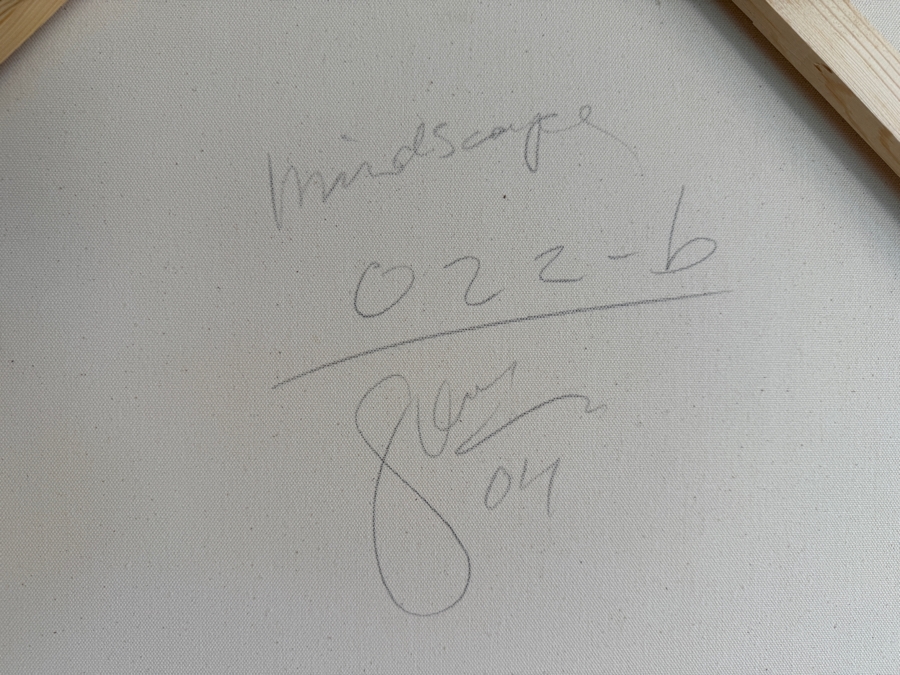Gerrit Greve (1948-2024, Cardiff by the Sea, CA) Original Acrylic Painting On Canvas Titled 'Mindscape 022-6' 2004 Signed Verso 48 X 48 Estimate $2,300 - $2,900 [Photo 7]