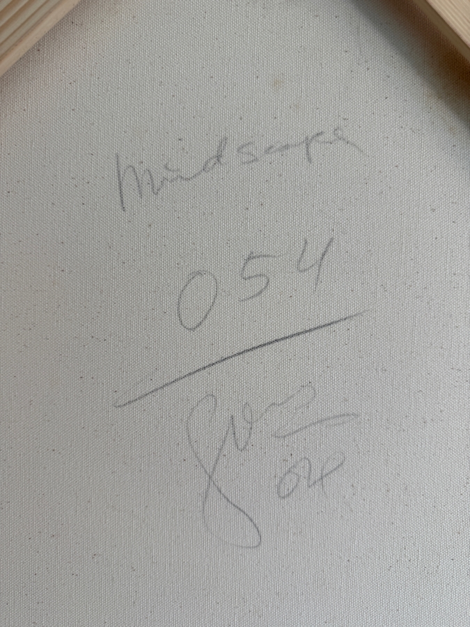 Gerrit Greve (1948-2024, Cardiff by the Sea, CA) Original Acrylic Painting On Canvas Titled 'Mindscape 054' 2004 Signed Verso 48 X 48 Estimate $2,300 - $2,900 [Photo 7]