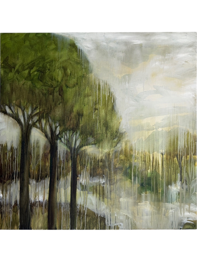 Gerrit Greve (1948-2024, Cardiff by the Sea, CA) Original Acrylic Painting On Canvas Titled 'Mindscape 045' 2004 Signed Verso 48 X 48 Estimate $2,300 - $2,900