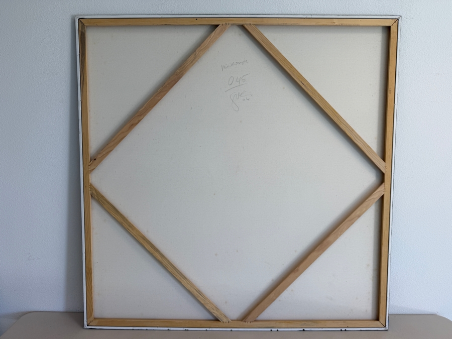 Gerrit Greve (1948-2024, Cardiff by the Sea, CA) Original Acrylic Painting On Canvas Titled 'Mindscape 045' 2004 Signed Verso 48 X 48 Estimate $2,300 - $2,900 [Photo 7]