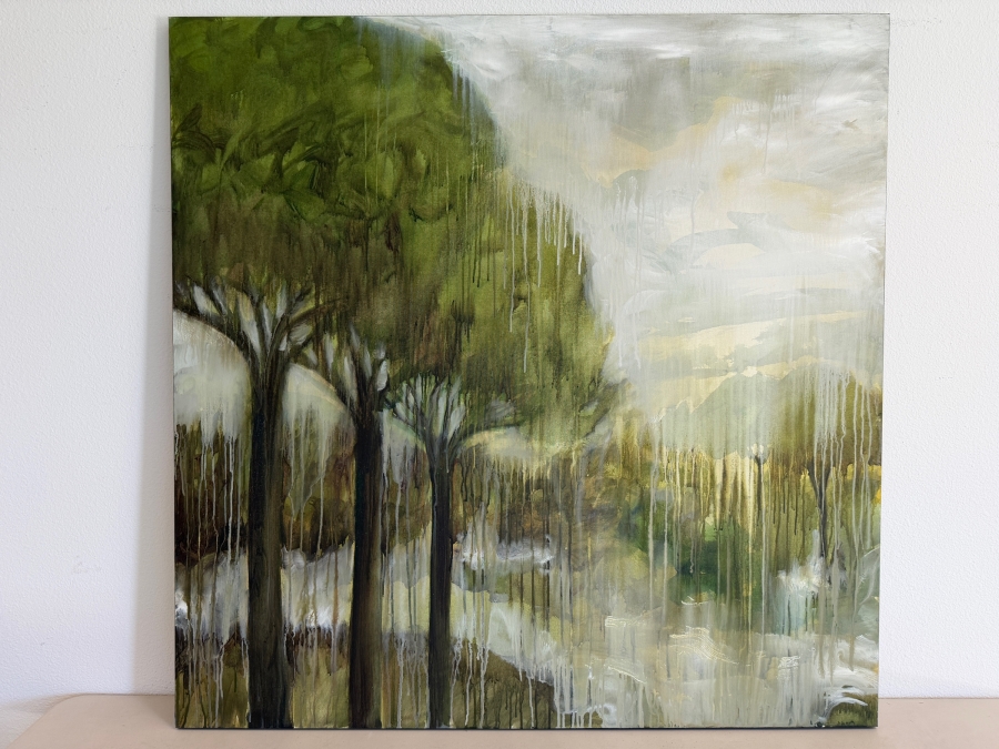Gerrit Greve (1948-2024, Cardiff by the Sea, CA) Original Acrylic Painting On Canvas Titled 'Mindscape 045' 2004 Signed Verso 48 X 48 Estimate $2,300 - $2,900 [Photo 2]