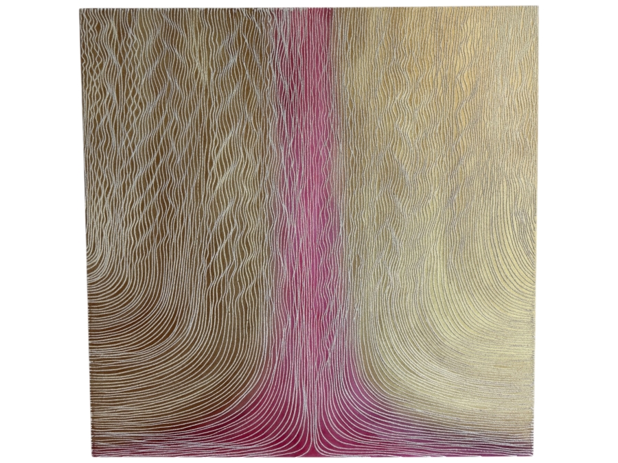 Gerrit Greve (1948-2024, Cardiff by the Sea, CA) Original Acrylic Mixed-Media Sand Painting On Canvas Untitled Unsigned With COA 48 X 48 Estimate $2,000 - $2,300
