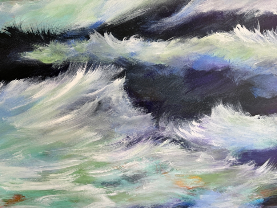 Gerrit Greve (1948-2024, Cardiff by the Sea, CA) Original Acrylic Painting On Canvas Untitled Waves 2015 Signed Bottom Left And Verso 48 X 48 Estimate $2,300 - $2,900 [Photo 3]