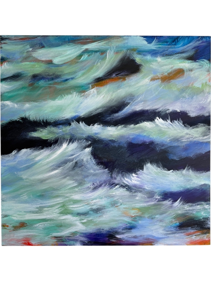 Gerrit Greve (1948-2024, Cardiff by the Sea, CA) Original Acrylic Painting On Canvas Untitled Waves 2015 Signed Bottom Left And Verso 48 X 48 Estimate $2,300 - $2,900