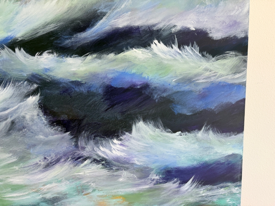 Gerrit Greve (1948-2024, Cardiff by the Sea, CA) Original Acrylic Painting On Canvas Untitled Waves 2015 Signed Bottom Left And Verso 48 X 48 Estimate $2,300 - $2,900 [Photo 4]