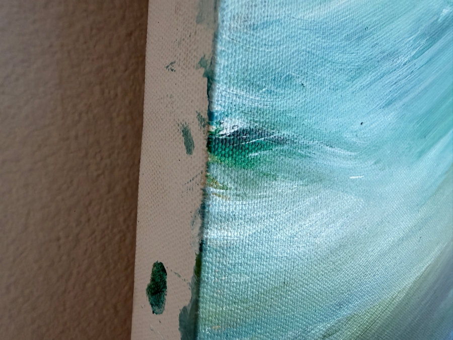 Gerrit Greve (1948-2024, Cardiff by the Sea, CA) Original Acrylic Painting On Canvas Titled 'August Ocean 1' 2012 Signed Bottom Right And Verso 48 X 48 Estimate $2,300 - $2,900 [Photo 6]