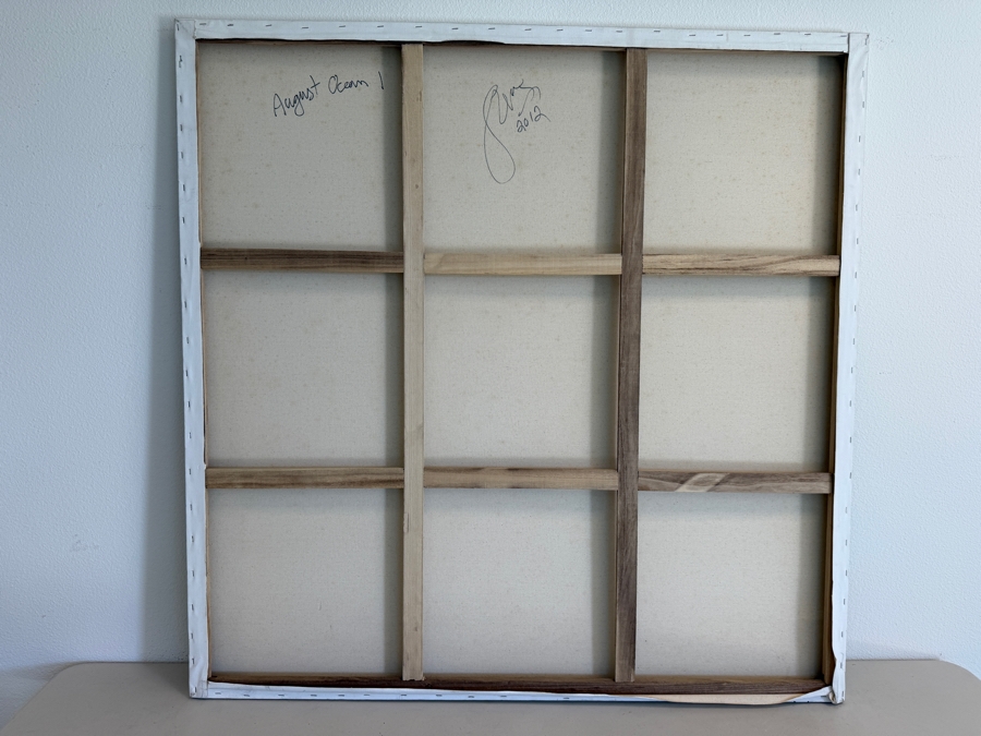 Gerrit Greve (1948-2024, Cardiff by the Sea, CA) Original Acrylic Painting On Canvas Titled 'August Ocean 1' 2012 Signed Bottom Right And Verso 48 X 48 Estimate $2,300 - $2,900 [Photo 7]