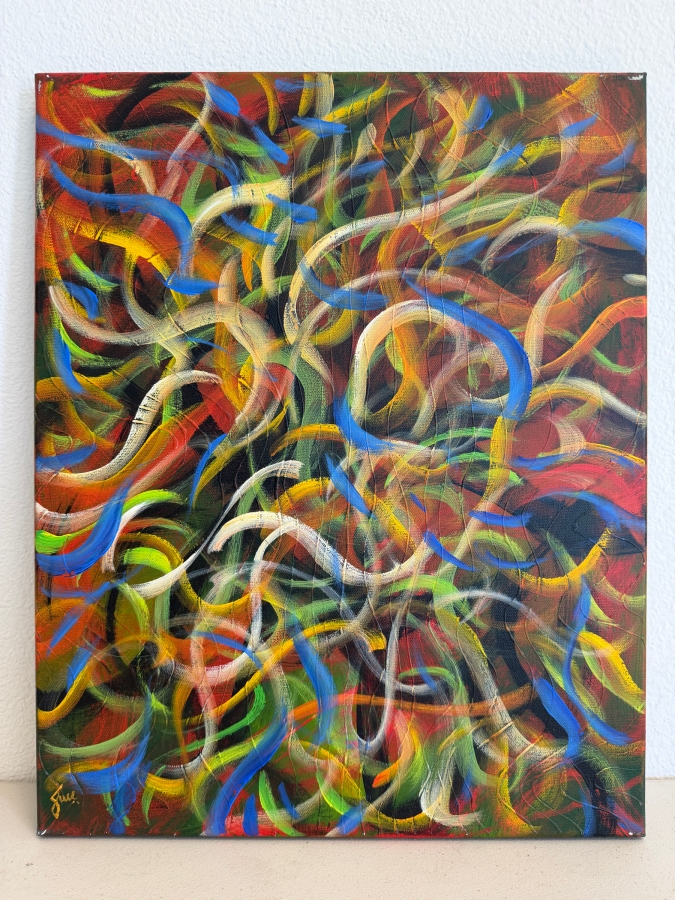 Gerrit Greve (1948-2024, Cardiff by the Sea, CA) Original Acrylic Painting On Canvas Titled 'Underwater Journey' 2009 Signed Verso 16 X 20 Estimate $300 - $400 [Photo 10]