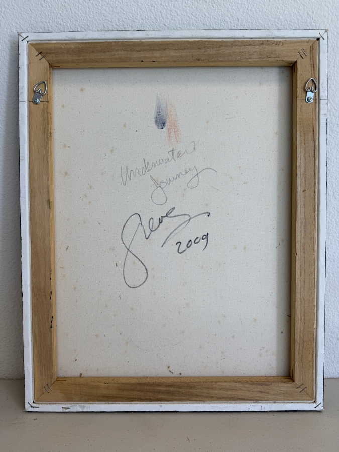 Gerrit Greve (1948-2024, Cardiff by the Sea, CA) Original Acrylic Painting On Canvas Titled 'Underwater Journey' 2009 Signed Verso 16 X 20 Estimate $300 - $400 [Photo 8]