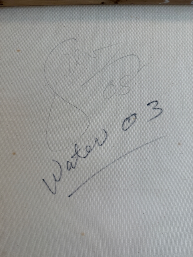 Gerrit Greve (1948-2024, Cardiff by the Sea, CA) Original Acrylic Painting On Canvas Titled 'Water 03' 2008 Signed Verso 16 X 20 Estimate $300 - $400 [Photo 5]