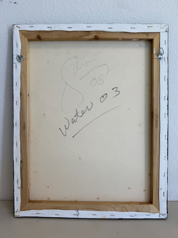 Gerrit Greve (1948-2024, Cardiff by the Sea, CA) Original Acrylic Painting On Canvas Titled 'Water 03' 2008 Signed Verso 16 X 20 Estimate $300 - $400 [Photo 4]