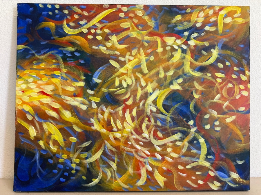 Gerrit Greve (1948-2024, Cardiff by the Sea, CA) Original Acrylic Painting On Canvas Titled 'Sea Dragon Study 2' 2005 Signed Bottom Right And Verso 20 X 16 Estimate $300 - $400 [Photo 2]