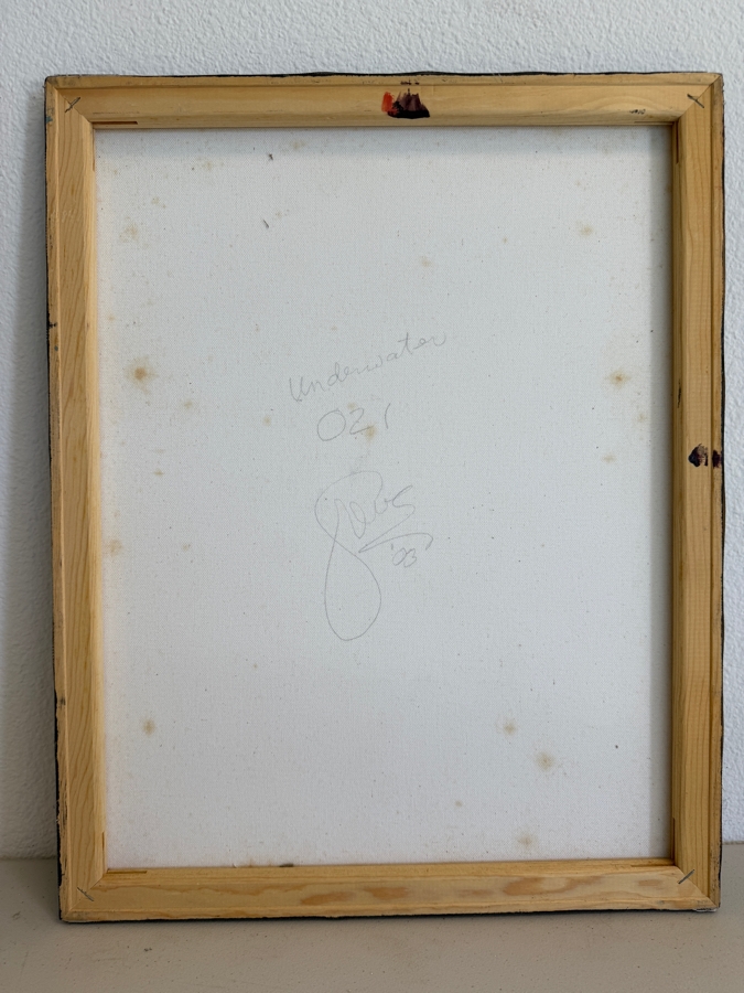 Gerrit Greve (1948-2024, Cardiff by the Sea, CA) Original Acrylic Painting On Canvas Titled 'Underwater 021' 2003 Signed Verso 16 X 20 Estimate $300 - $400 [Photo 4]
