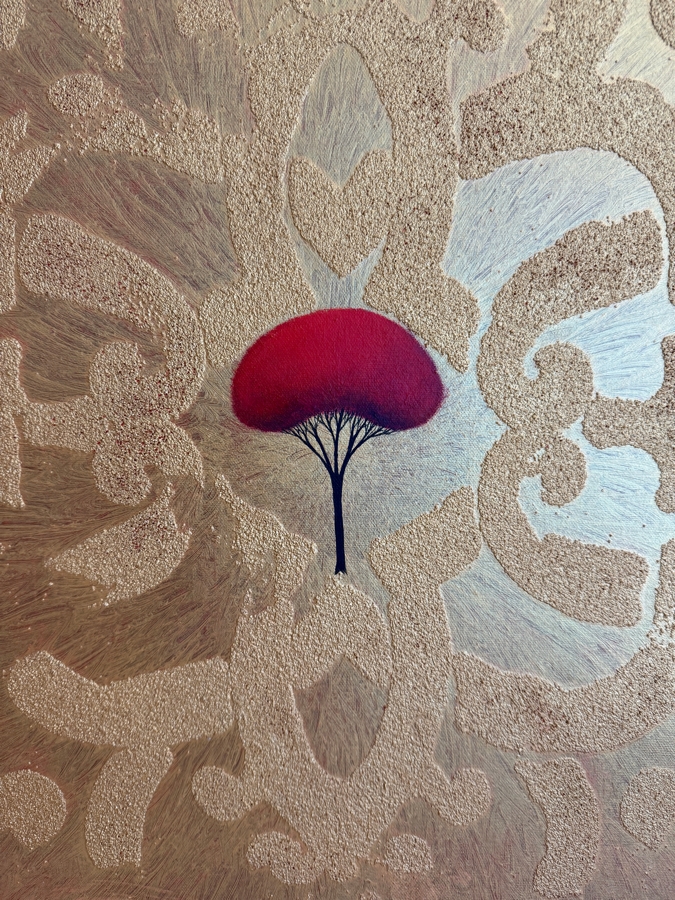 Gerrit Greve (1948-2024, Cardiff by the Sea, CA) Original Acrylic Mixed-Media Sand Painting On Canvas Titled 'Tree Of Hope' 2003 Signed Verso 16 X 20 Estimate $300 - $400 [Photo 4]
