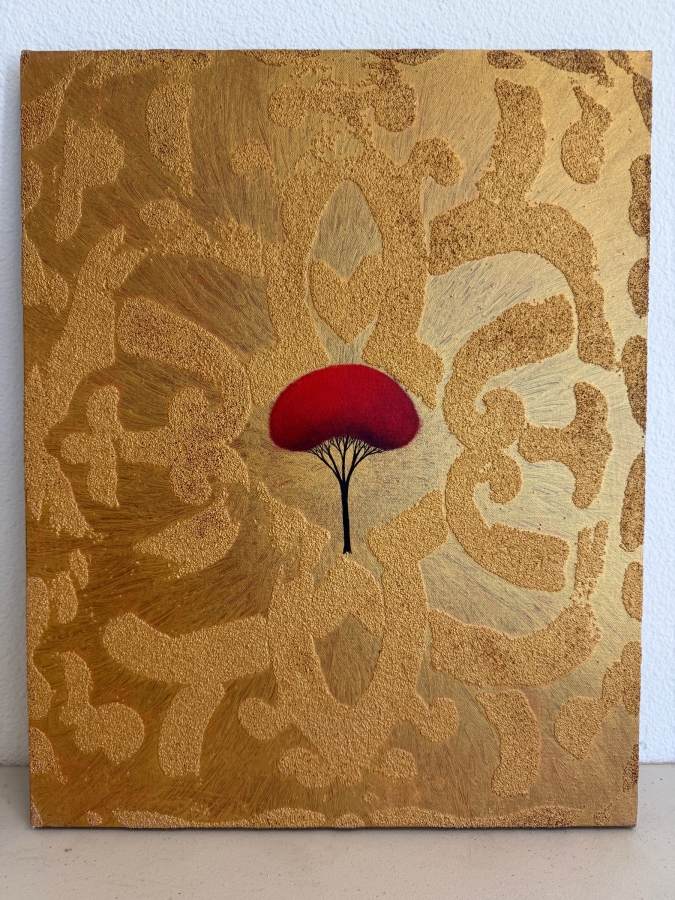 Gerrit Greve (1948-2024, Cardiff by the Sea, CA) Original Acrylic Mixed-Media Sand Painting On Canvas Titled 'Tree Of Hope' 2003 Signed Verso 16 X 20 Estimate $300 - $400 [Photo 2]
