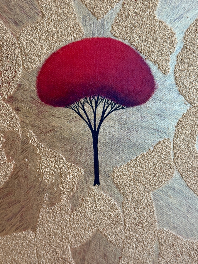 Gerrit Greve (1948-2024, Cardiff by the Sea, CA) Original Acrylic Mixed-Media Sand Painting On Canvas Titled 'Tree Of Hope' 2003 Signed Verso 16 X 20 Estimate $300 - $400 [Photo 5]