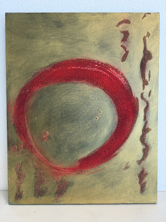 Gerrit Greve (1948-2024, Cardiff by the Sea, CA) Original Acrylic Mixed Media Sand Painting On Canvas Untitled Unsigned With COA 16 X 20 Estimate $300 - $400 [Photo 2]