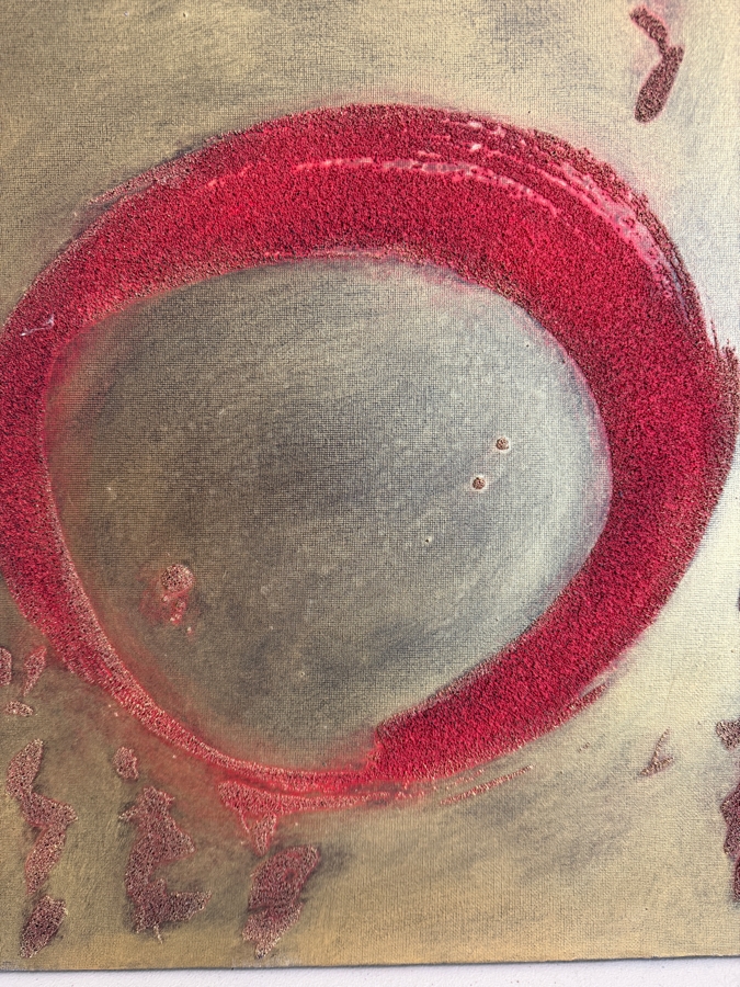 Gerrit Greve (1948-2024, Cardiff by the Sea, CA) Original Acrylic Mixed Media Sand Painting On Canvas Untitled Unsigned With COA 16 X 20 Estimate $300 - $400 [Photo 3]