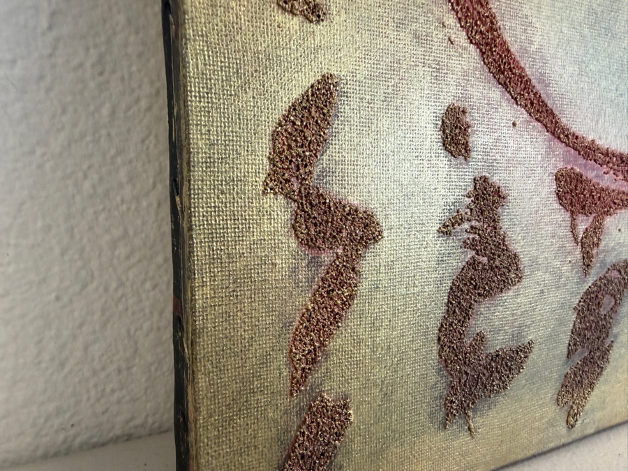 Gerrit Greve (1948-2024, Cardiff by the Sea, CA) Original Acrylic Mixed Media Sand Painting On Canvas Untitled Unsigned With COA 16 X 20 Estimate $300 - $400 [Photo 5]