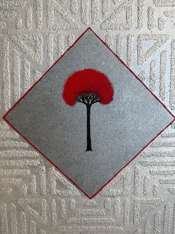 Gerrit Greve (1948-2024, Cardiff by the Sea, CA) Original Acrylic Mixed-Media Sand Painting On Canvas Titled 'Tree Relic - 23' 2002 Signed Verso 16 X 20 Estimate $300 - $400 [Photo 3]