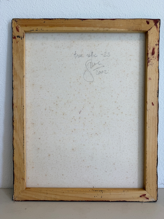 Gerrit Greve (1948-2024, Cardiff by the Sea, CA) Original Acrylic Mixed-Media Sand Painting On Canvas Titled 'Tree Relic - 23' 2002 Signed Verso 16 X 20 Estimate $300 - $400 [Photo 6]