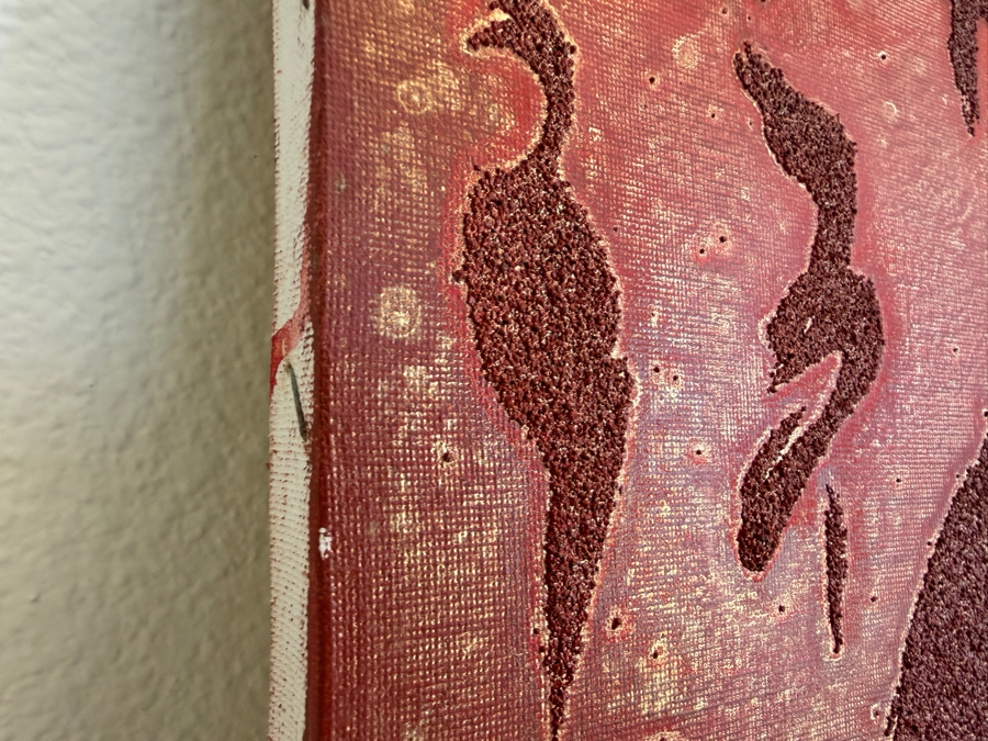 Gerrit Greve (1948-2024, Cardiff by the Sea, CA) Original Acrylic Mixed Media Sand Painting On Canvas Untitled Unsigned With COA 16 X 20 Estimate $300 - $400 [Photo 5]