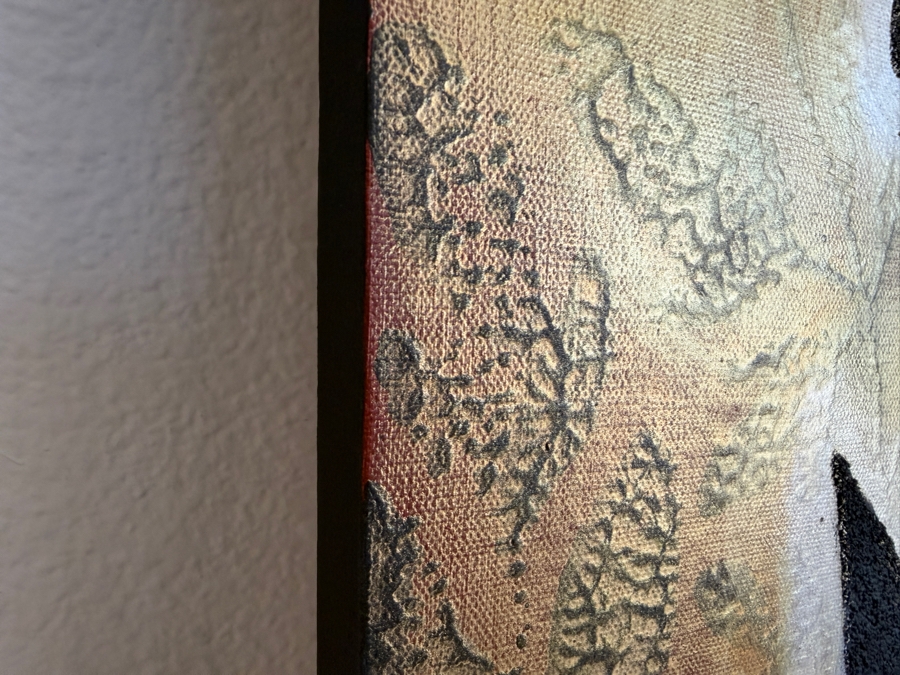 Gerrit Greve (1948-2024, Cardiff by the Sea, CA) Original Acrylic Mixed-Media Sand Painting On Canvas Untitled Crown Unsigned With COA 18 X 24 Estimate $400 - $500 [Photo 6]