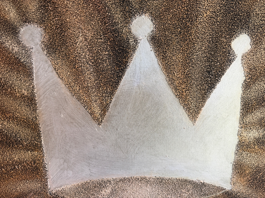 Gerrit Greve (1948-2024, Cardiff by the Sea, CA) Original Acrylic Mixed-Media Sand Painting On Canvas Untitled Crown Unsigned With COA 18 X 24 Estimate $400 - $500 [Photo 4]