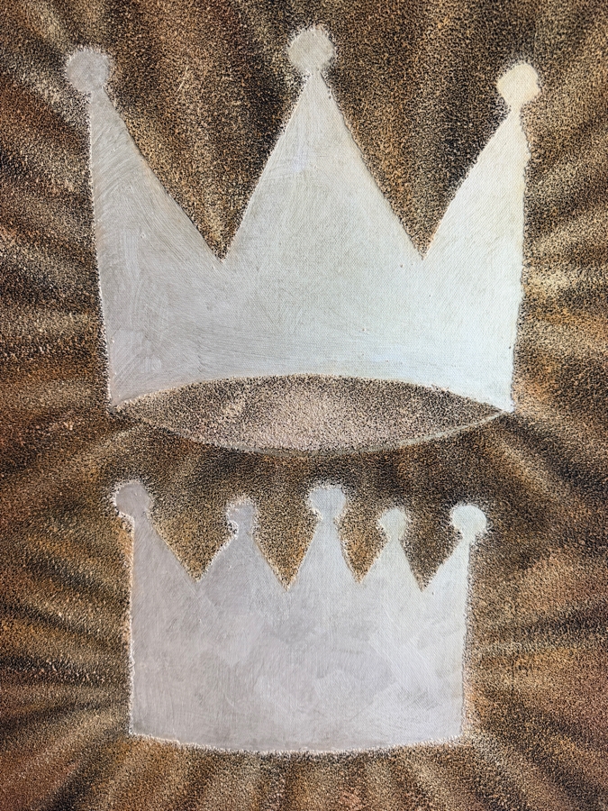Gerrit Greve (1948-2024, Cardiff by the Sea, CA) Original Acrylic Mixed-Media Sand Painting On Canvas Untitled Crown Unsigned With COA 18 X 24 Estimate $400 - $500 [Photo 3]