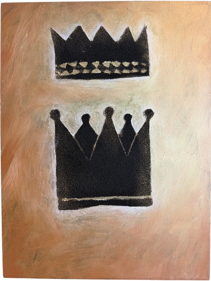 Gerrit Greve (1948-2024, Cardiff by the Sea, CA) Original Acrylic Painting On Canvas Untitled Crown Unsigned With COA 18 X 24 Estimate $400 - $500 [Photo 1]