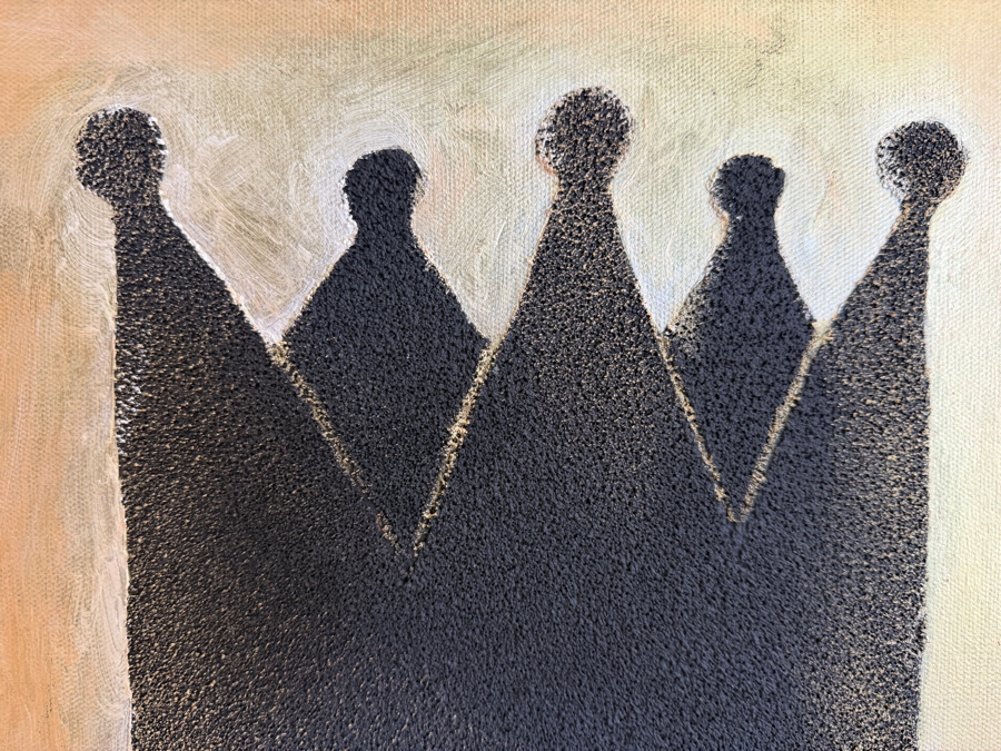 Gerrit Greve (1948-2024, Cardiff by the Sea, CA) Original Acrylic Painting On Canvas Untitled Crown Unsigned With COA 18 X 24 Estimate $400 - $500 [Photo 4]