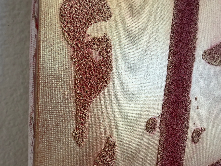 Gerrit Greve (1948-2024, Cardiff by the Sea, CA) Original Acrylic Mixed Media Sand Painting On Canvas Untitled Unsigned With COA 16 X 20 Estimate $300 - $400 [Photo 4]