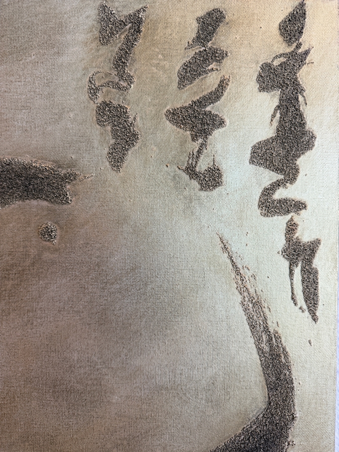 Gerrit Greve (1948-2024, Cardiff by the Sea, CA) Original Acrylic Mixed Media Sand Painting On Canvas Untitled Unsigned With COA 16 X 20 Estimate $300 - $400 [Photo 4]