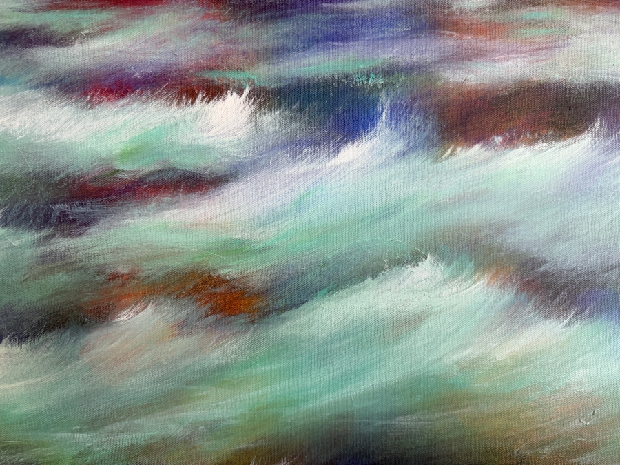 Gerrit Greve (1948-2024, Cardiff by the Sea, CA) Original Acrylic Painting On Canvas Untitled Waves Signed Bottom Left 24 X 18 Estimate $400 - $500 [Photo 4]