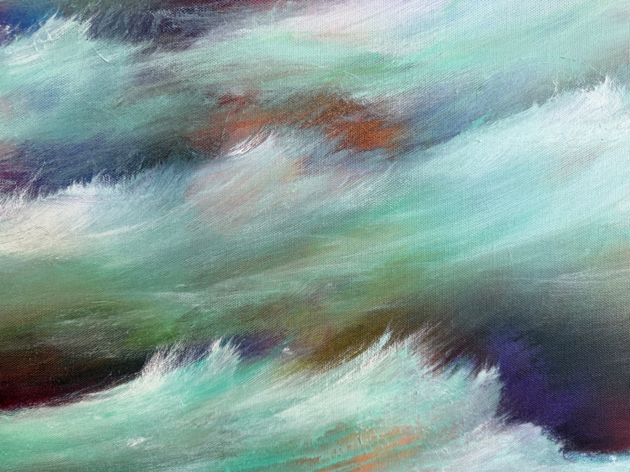 Gerrit Greve (1948-2024, Cardiff by the Sea, CA) Original Acrylic Painting On Canvas Untitled Waves Signed Bottom Left 24 X 18 Estimate $400 - $500 [Photo 3]