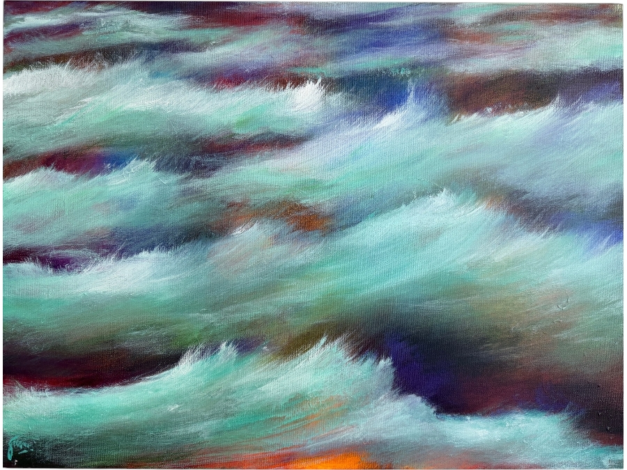 Gerrit Greve (1948-2024, Cardiff by the Sea, CA) Original Acrylic Painting On Canvas Untitled Waves Signed Bottom Left 24 X 18 Estimate $400 - $500 [Photo 1]