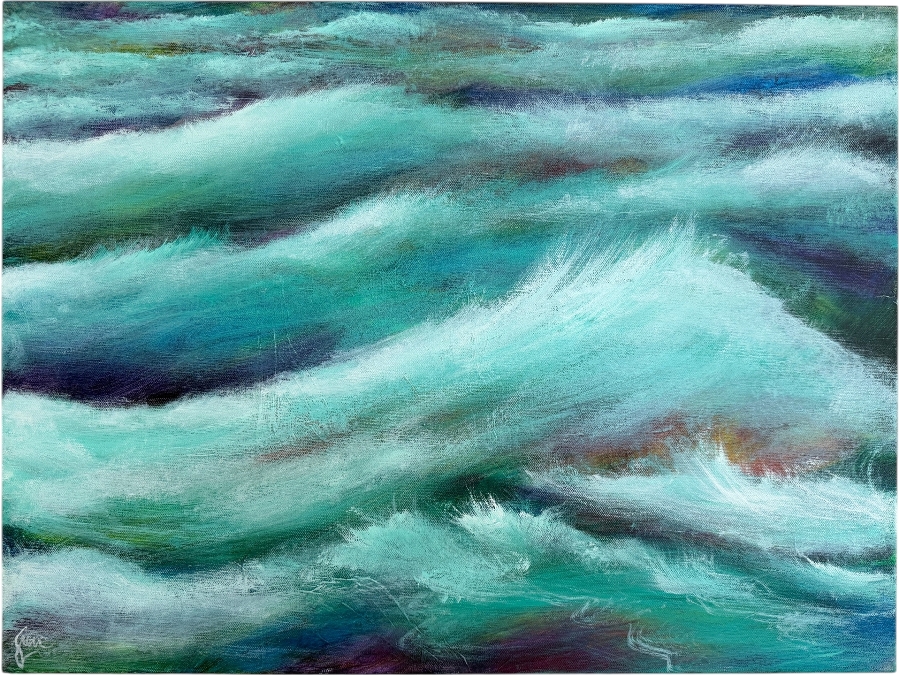 Gerrit Greve (1948-2024, Cardiff by the Sea, CA) Original Acrylic Painting On Canvas Untitled Waves Signed Bottom Left 24 X 18 Estimate $400 - $500