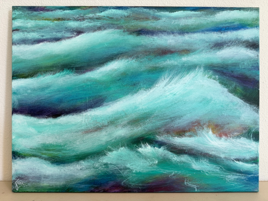 Gerrit Greve (1948-2024, Cardiff by the Sea, CA) Original Acrylic Painting On Canvas Untitled Waves Signed Bottom Left 24 X 18 Estimate $400 - $500 [Photo 2]