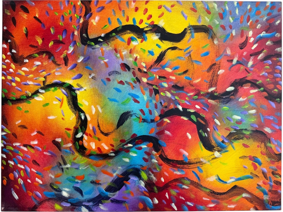 Gerrit Greve (1948-2024, Cardiff by the Sea, CA) Original Acrylic Painting On Canvas Titled 'Wonderment 34' Signed Bottom Right And Verso 24 X 18 Estimate $400 - $500