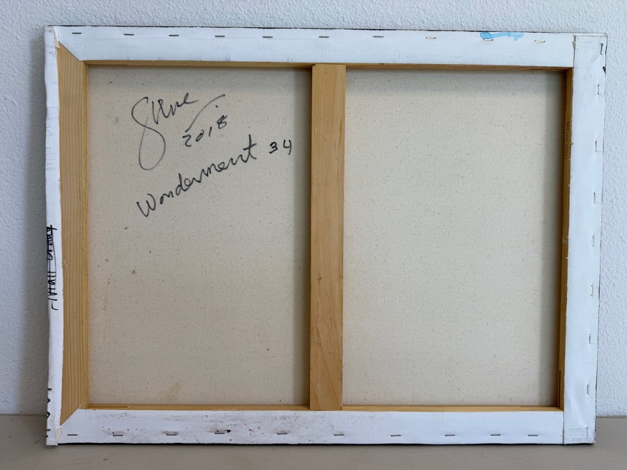 Gerrit Greve (1948-2024, Cardiff by the Sea, CA) Original Acrylic Painting On Canvas Titled 'Wonderment 34' Signed Bottom Right And Verso 24 X 18 Estimate $400 - $500 [Photo 6]