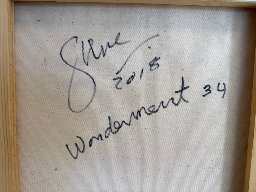 Gerrit Greve (1948-2024, Cardiff by the Sea, CA) Original Acrylic Painting On Canvas Titled 'Wonderment 34' Signed Bottom Right And Verso 24 X 18 Estimate $400 - $500 [Photo 7]