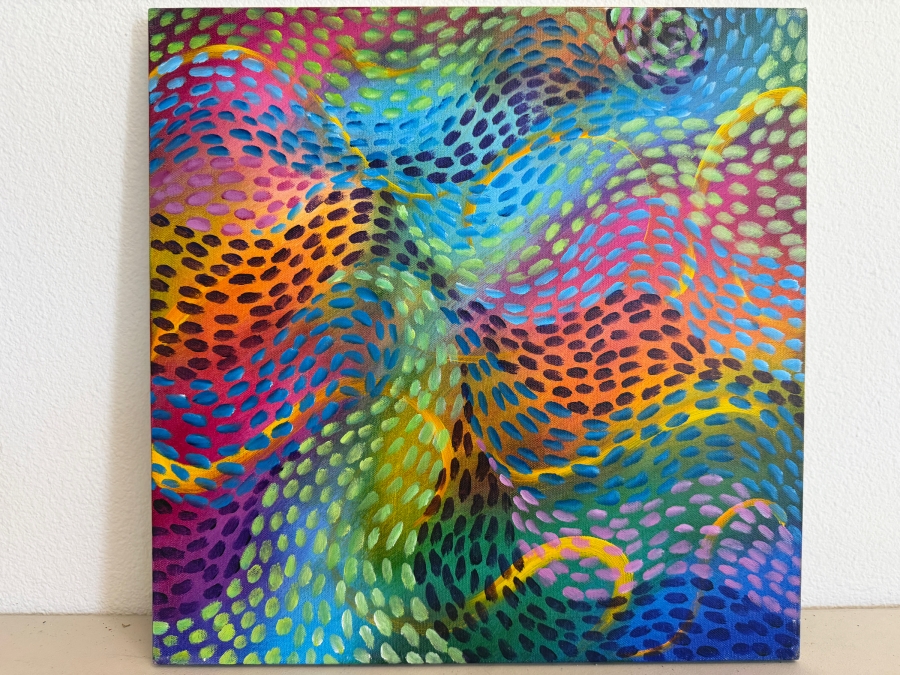 Gerrit Greve (1948-2024, Cardiff by the Sea, CA) Original Acrylic Painting On Canvas Untitled 2017 Signed Verso 18 X 18 Estimate $300 - $400 [Photo 2]