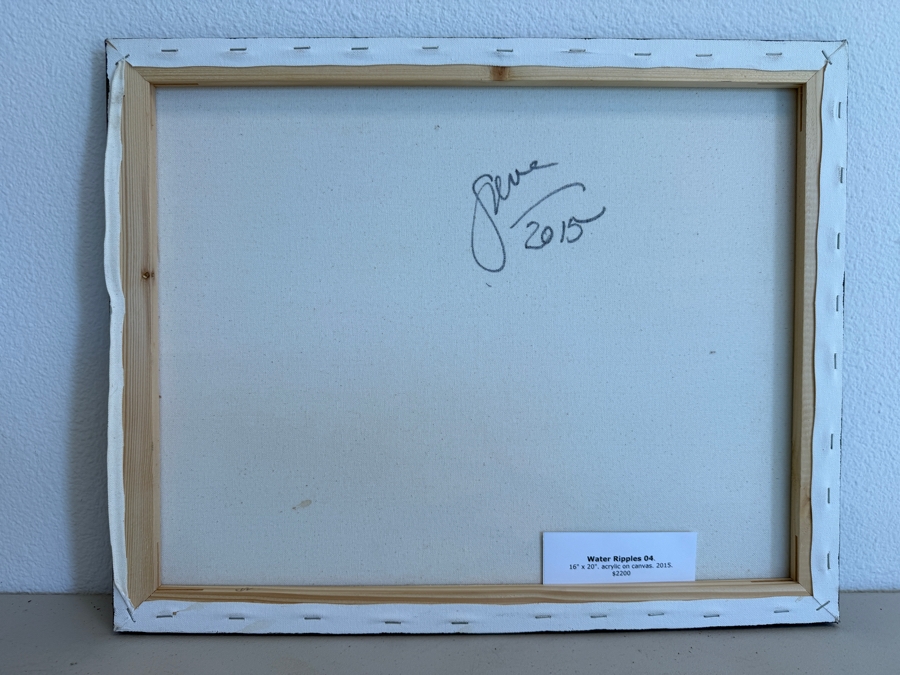Gerrit Greve (1948-2024, Cardiff by the Sea, CA) Original Acrylic Painting On Canvas Titled 'Water Ripples 04' 2015 Signed Verso 20 X 16 Estimate $2,200 [Photo 5]
